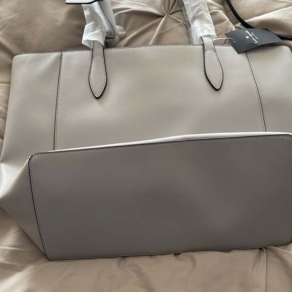 Brand new with tags, Kate Spade Saffiano leather bag in platinum gray. - Picture 4 of 7